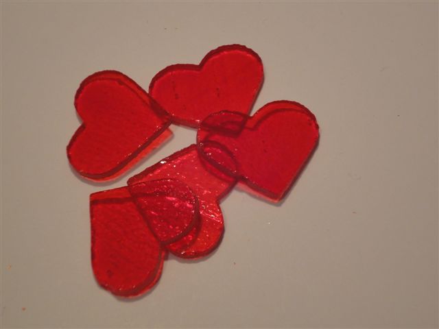 Herz, transparent rot, 3cm