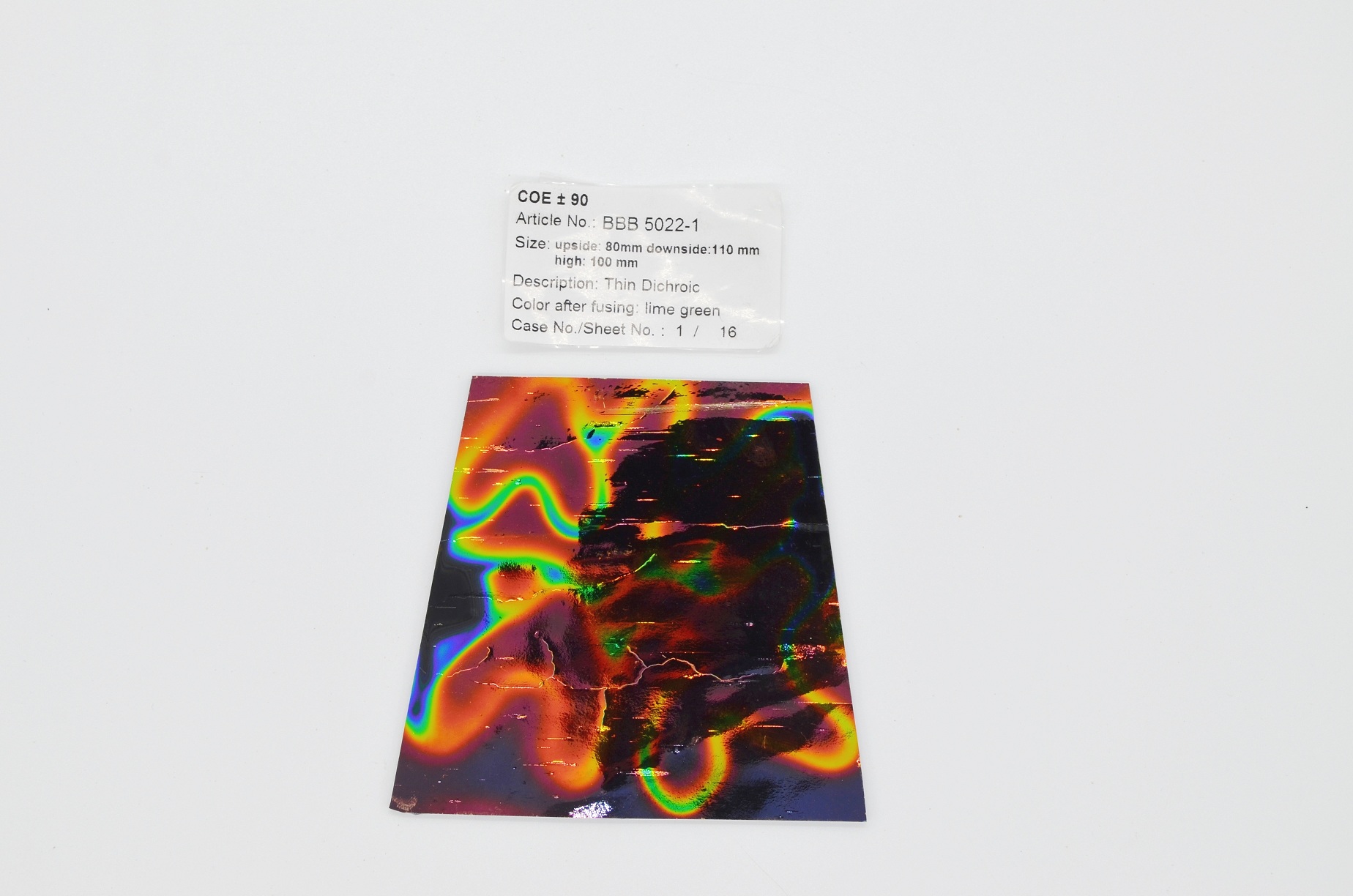 Baoli dünn dichroic auf schwarz, Regenbogen Form KOE 90, 1mm