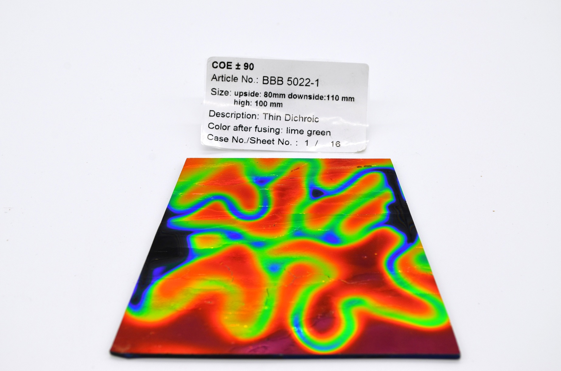 Baoli dünn dichroic auf schwarz, Regenbogen Form KOE 90, 1mm
